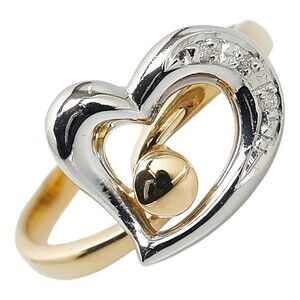 Other 18K & Platinum Diamond Heart Ring  Metal Ring in Excellent condition